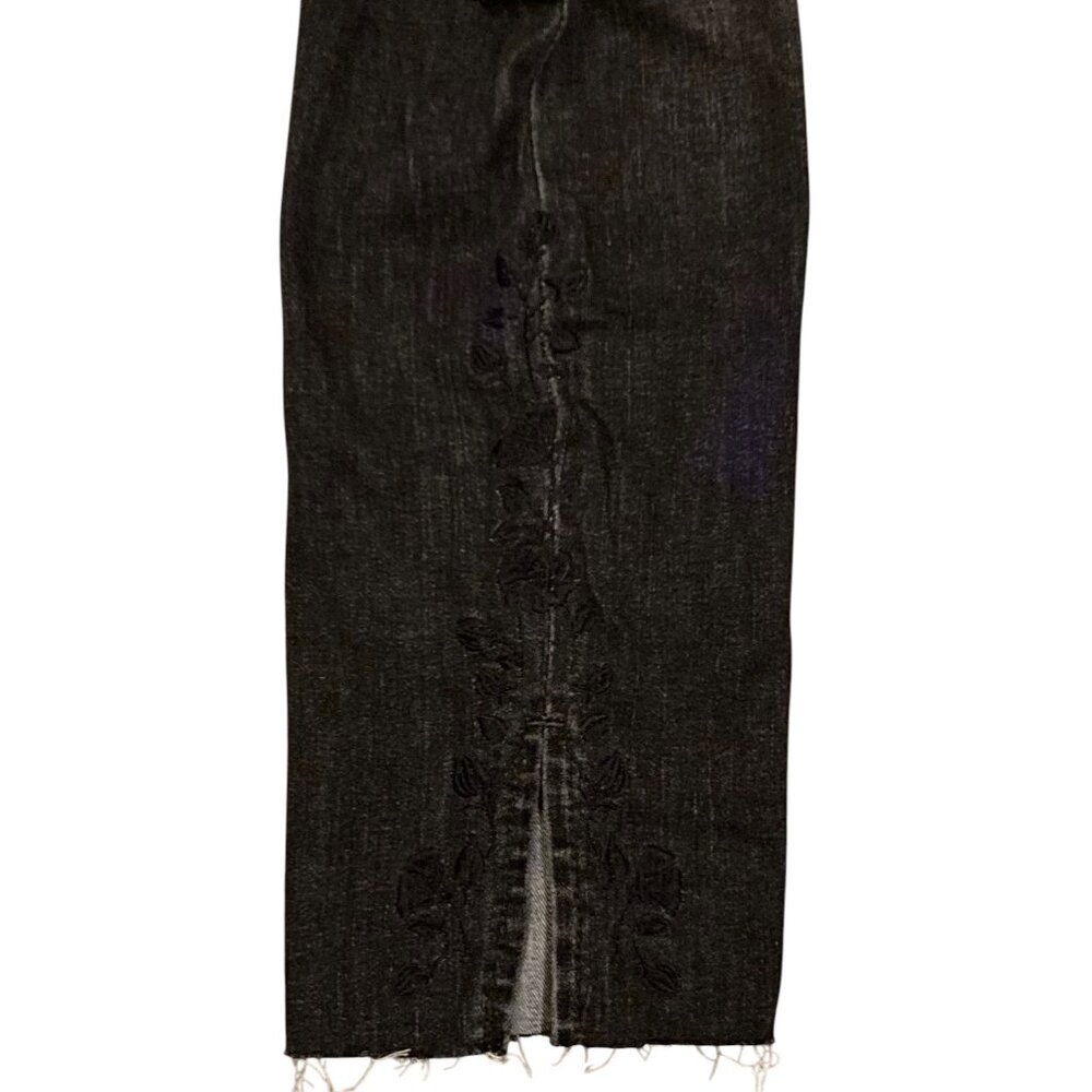 NEW WITH TAGS Women's LEVI'S 711 Skinny Ankle Jeans BLACK Embroidered Raw Hem 14 - Picture 3 of 3
